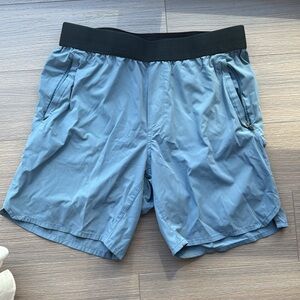 Blue and Black Athletic Performance Shorts